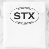 STX - Saint Croix Jungfrau Islands Euro Style Oval Ovaler Aufkleber (Tasche)