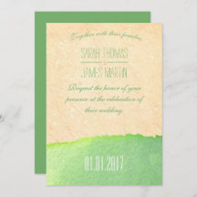 Styish grüne Aquarell-Hochzeits-Einladungen