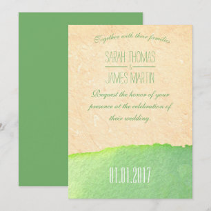 Styish grüne Aquarell-Hochzeits-Einladungen Einladung