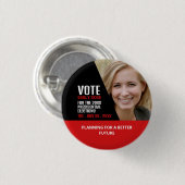 Styish Modern Political Campaigner Advertising Button (Vorne & Hinten)