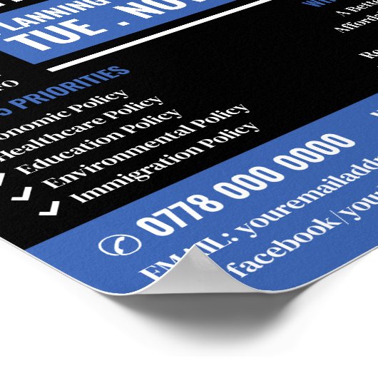 Styish Political Campaigner Advertising Poster (Ecke)