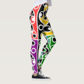 Styized Colorful Maori Kowhaiwhai Muster Leggings (Rechts)