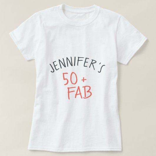Stykisch Personalisiert 50 Fabulous Coral Geburtst T-Shirt (Design vorne)