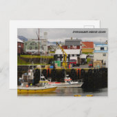 Stykisholmur Hafen Island Postkarte (Vorne/Hinten)