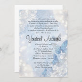 Style 18 Sky Blue Butterflies Einladung (Vorne/Hinten)