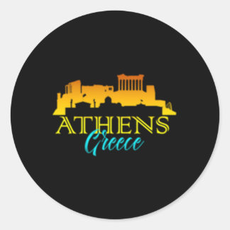 Style Athens Griechenland Reisen Runder Aufkleber