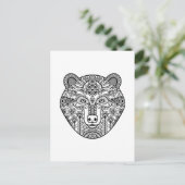 Style Bear Head Postkarte (Stehend Vorderseite)