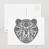 Style Bear Head Postkarte (Vorne/Hinten)