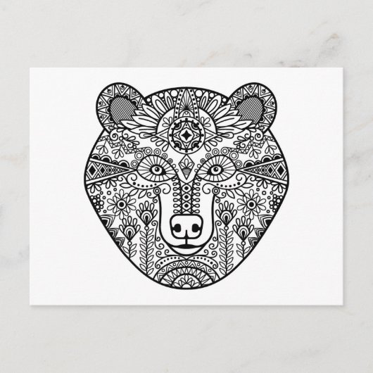 Style Bear Head Postkarte (Vorderseite)