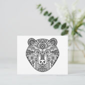 Style Bear Head Postkarte (Stehend Vorderseite)