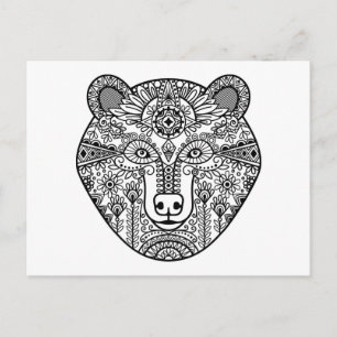 Style Bear Head Postkarte