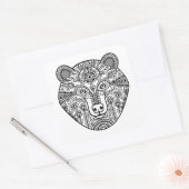 Style Bear Head Quadratischer Aufkleber (Umschlag)
