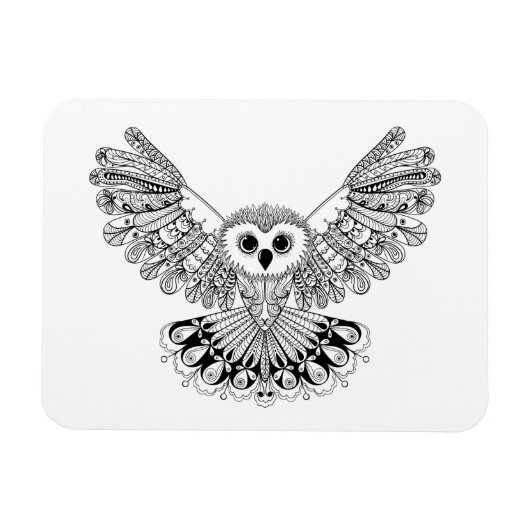 Style Black Owl Magnet (Horizontal)