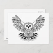Style Black Owl Postkarte (Vorne/Hinten)