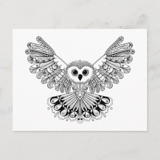 Style Black Owl Postkarte (Vorderseite)