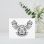 Style Black Owl Postkarte (Stehend Vorderseite)