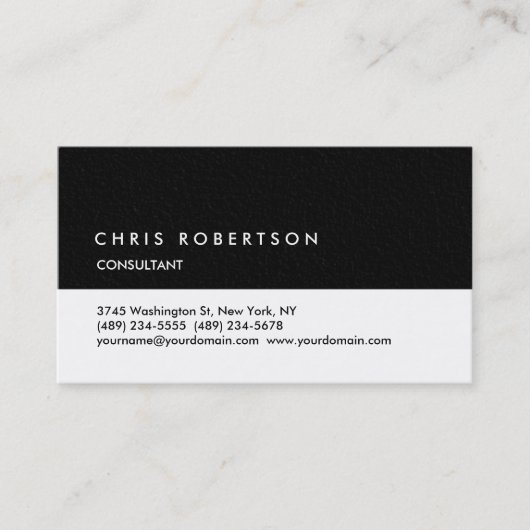 Style Black Strip White Background Business Card Visitenkarte (Vorderseite)