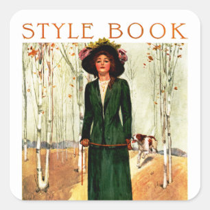 Style Book Fashion Illustration Quadratischer Aufkleber