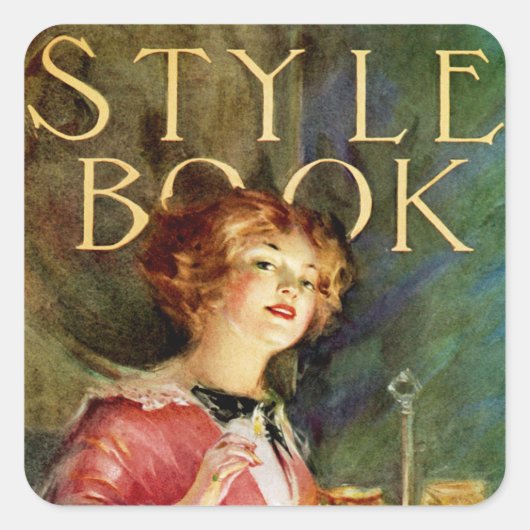 Style Book Quadratischer Aufkleber (Vorderseite)