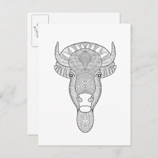 Style Bull Head Postkarte (Vorne/Hinten)