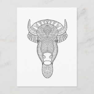 Style Bull Head Postkarte