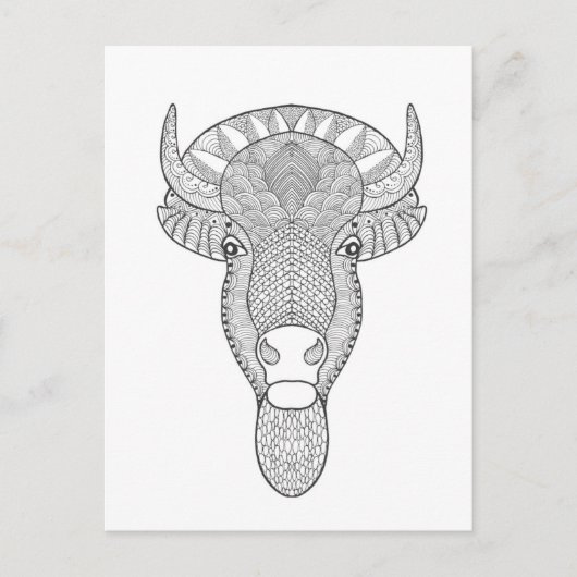 Style Bull Head Postkarte (Vorderseite)
