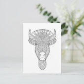 Style Bull Head Postkarte (Stehend Vorderseite)