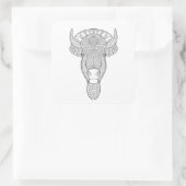 Style Bull Head Quadratischer Aufkleber (Tasche)