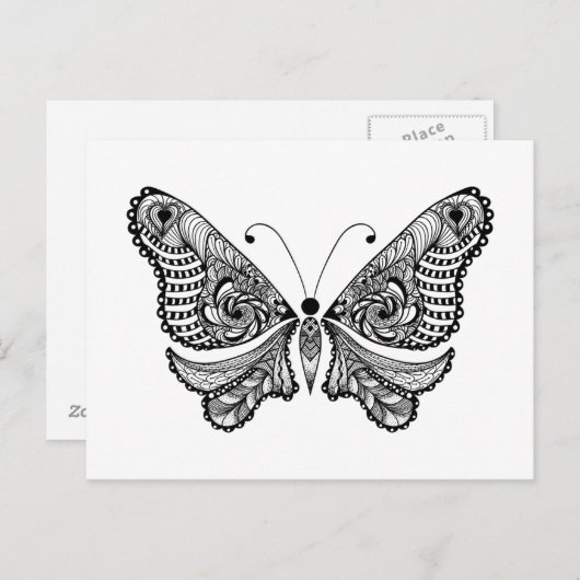 Style Butterfly Postkarte (Vorne/Hinten)