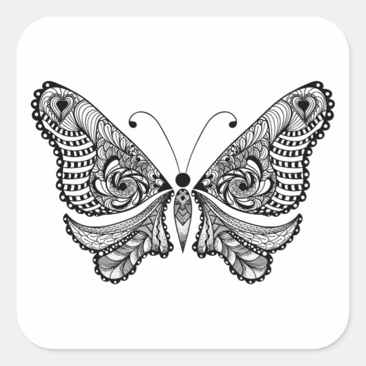 Style Butterfly Quadratischer Aufkleber (Vorderseite)