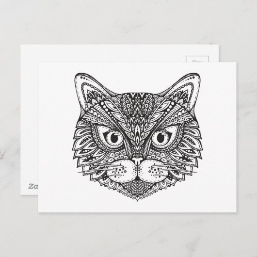 Style Cat Postkarte (Vorne/Hinten)