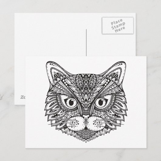 Style Cat Postkarte (Vorne/Hinten)