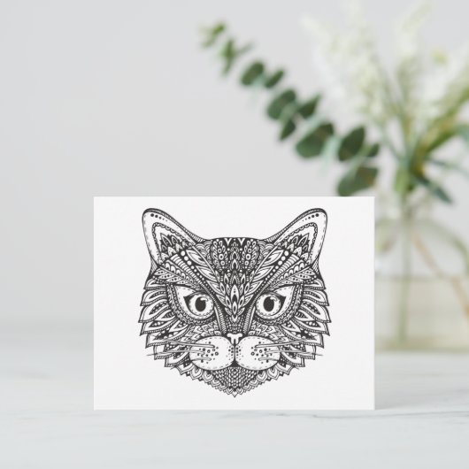 Style Cat Postkarte (Stehend Vorderseite)