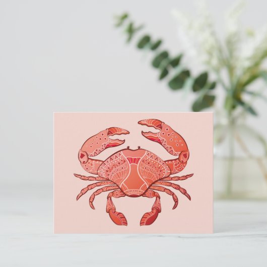 Style Crab Postkarte (Stehend Vorderseite)