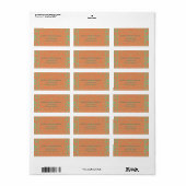 Style - Damask orange n grüne Adressetikett (Vorne)
