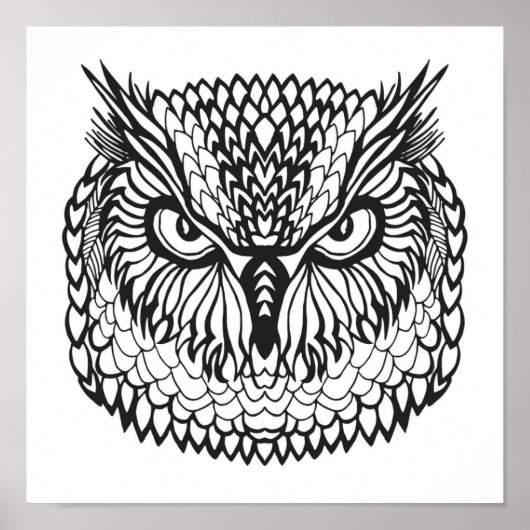 Style Eagle Owl Head 2 Poster (Vorne)