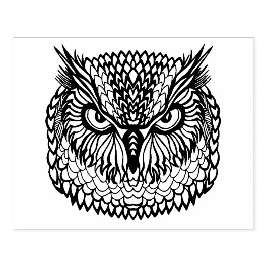 Style Eagle Owl Head Gummistempel (Prägung)