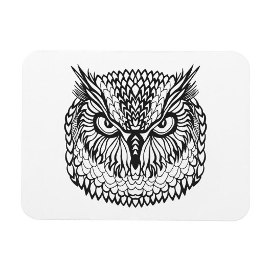 Style Eagle Owl Head Magnet (Horizontal)