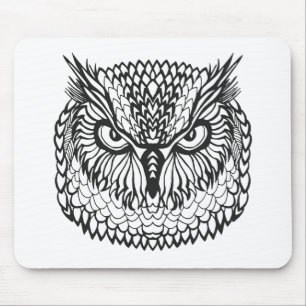 Style Eagle Owl Head Mousepad