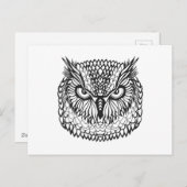 Style Eagle Owl Head Postkarte (Vorne/Hinten)