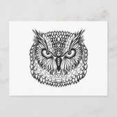 Style Eagle Owl Head Postkarte (Vorderseite)