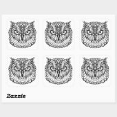 Style Eagle Owl Head Quadratischer Aufkleber (Blatt)