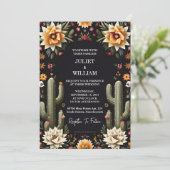 Style Elegant Fiesta Cactus Floral Mexican Wedding Einladung (Stehend Vorderseite)