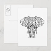 Style Elephant Postkarte (Vorne/Hinten)