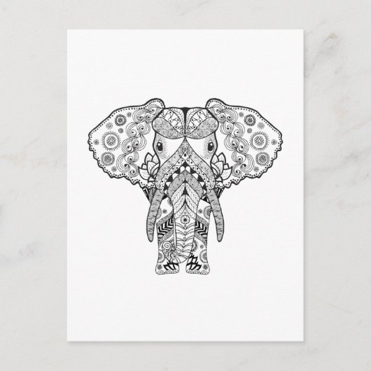 Style Elephant Postkarte (Vorderseite)