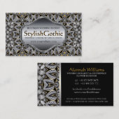 Style Fusion Silver Black Gold Barock ver2 Biz Visitenkarte (Vorne/Hinten)
