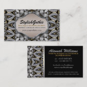 Style Fusion Silver Black Gold Baroque BizCards Visitenkarte (Vorne/Hinten)