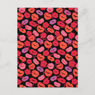 Style Herzmit Kussmund zum Valentinstag Postkarte