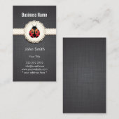 Style Ladybug & Lace Dark Business Card Visitenkarte (Vorne/Hinten)