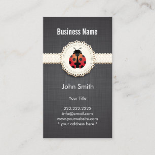 Style Ladybug & Lace Dark Business Card Visitenkarte